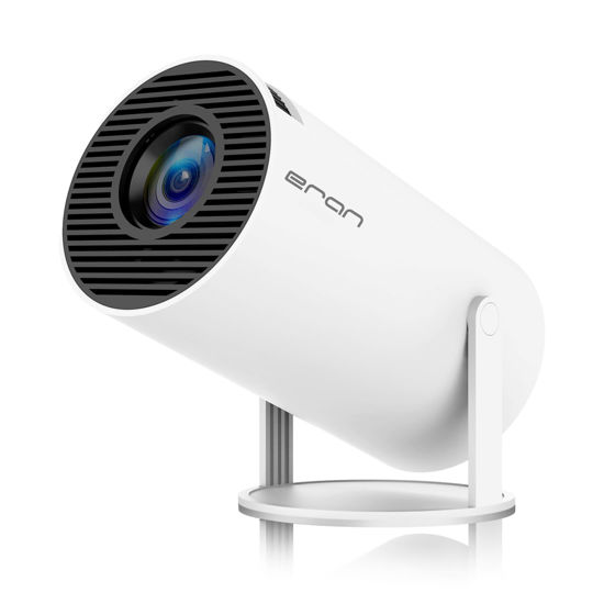 Picture of Mini Projector, HY300 PRO Portable Projector, Support 4K 1080P with Dual-Band WIFI6 5G Wireless 5.0 Bluetooth Android 13, 180° Rotatable, Auto Keystone Correction, 40"-130" Screen Video Projector