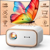 Picture of [Auto Focus/Keystone] Mini Projector with WiFi and Two-way Bluetooth, VIZONY Native 1080P Projector 4K Support w/50%Zoom/4P4D, Full Sealed, 450ANSI Portable Home Movie Projector (Gold White)