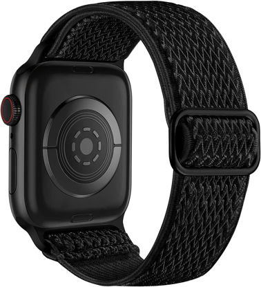 Picture of Lerobo Elastic Bands Compatible with Apple Watch 44mm 45mm 42mm 49mm 41mm 40mm 38mm for Women Men,Stretchy Solo Loop Soft Nylon Adjustable Solo Loop Sport Bands for iWatch SE Series 8 7 6 5 4 3 2 1