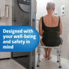 Picture of Medline Shower Chair Seat with Padded Armrests and Back | Heavy Duty Shower Chair for Bathtub | Slip Resistant Shower Seat with Adjustable Height | Shower Chair for Inside Shower with 350 lb Capacity