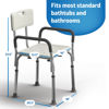 Picture of Medline Shower Chair Seat with Padded Armrests and Back | Heavy Duty Shower Chair for Bathtub | Slip Resistant Shower Seat with Adjustable Height | Shower Chair for Inside Shower with 350 lb Capacity