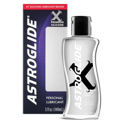 Picture of Astroglide Silicone Lube (5oz), X Premium Personal Lubricant, Extra Long-Lasting Silky Lube, Waterproof