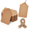 Picture of SallyFashion 100pcs Kraft Paper Gift Tags with String, Blank Gift Bags Tags Price Tags(Brown)