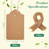 Picture of SallyFashion 100pcs Kraft Paper Gift Tags with String, Blank Gift Bags Tags Price Tags(Brown)