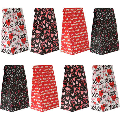 Picture of Haobell Valentines Day Bags - 24Pcs Valentines Goodie Bags, 24 Pcs Valentines Stickers, Valentines Treat Bags for Classroom Parties, Valentines, Kids, Coworkers
