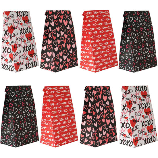 Picture of Haobell Valentines Day Bags - 24Pcs Valentines Goodie Bags, 24 Pcs Valentines Stickers, Valentines Treat Bags for Classroom Parties, Valentines, Kids, Coworkers