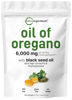 Picture of Micro Ingredients Oil of Oregano Softgels 6000mg Per Serving, 300 Count | 2 in 1 Formulated with Black Seed Oil 200mg, 4X Strength Carvacrol & Thymoquinone | Plant Based, Non-GMO & Immune Support