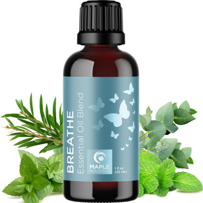 Picture of Breathe Blend Essential Oil for Diffuser - Invigorating Breathe Essential Oil Blend with Eucalyptus Peppermint Tea Tree and Mint Essential Oils for Diffusers for Home and Shower Aromatherapy