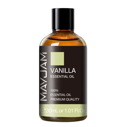 Picture of Vanilla Essential Oil 30ml/1.01fl.oz, MAYJAM Premium Vanilla Oils for Aromatherapy, Diffuser, Soap Making, Candle Making, Long Lasting Scents