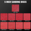 Picture of Pukamam 170 Pcs 5 inch Sanding Discs 40 60 80 120 180 240 320 400 600 Grit 8 Hole Hook and Loop Round Sandpaper for Random Orbital Sander