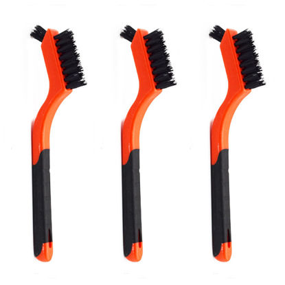 Picture of 3pcs Nylon Cleaning Brushes Small Wire Brush Set for Cleaning Rust Removal in Holes