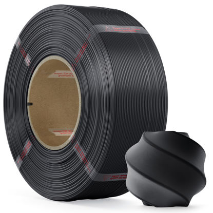 Picture of MarsWork PLA Filament 1.75mm PLA 3D Printer Filament(Refill),1kg Refill for Reusable Spools(2.2lbs),Premium Quality 3D Printing Filament for Bambu lab 3D Printers,Black