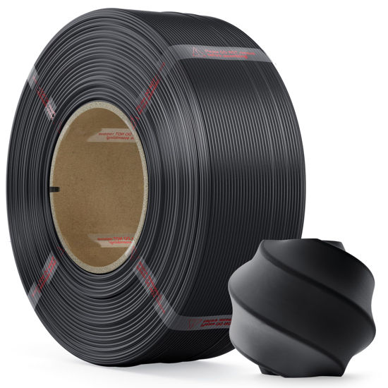 Picture of MarsWork PLA Filament 1.75mm PLA 3D Printer Filament(Refill),1kg Refill for Reusable Spools(2.2lbs),Premium Quality 3D Printing Filament for Bambu lab 3D Printers,Black