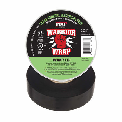 Picture of WarriorWrap General 3/4 in. x 60 ft. 7 mil Vinyl Electrical Tape, Black