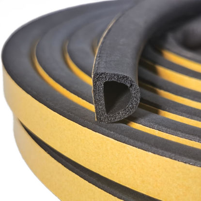 Picture of VITAM AMO Weather Stripping Seal Strip for Doors/Windows 18 Feet, Self-Adhesive Backing Seals Large Gap (from 5/16 inch to 15/32 inch), Easy Cut to Size