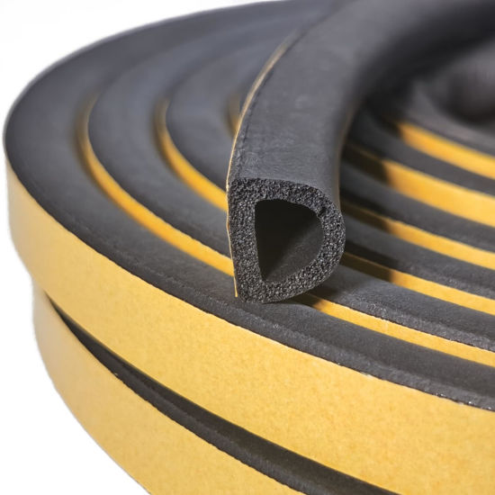 Picture of VITAM AMO Weather Stripping Seal Strip for Doors/Windows 18 Feet, Self-Adhesive Backing Seals Large Gap (from 5/16 inch to 15/32 inch), Easy Cut to Size