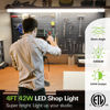 Picture of 4 Pack 4FT LED Shop Light Linkable, 4400lm, 42w(250w Equivalent), 5000K Utility Shop Lights, Hanging or Flush Mount, with Power Cord and On/Off Switch