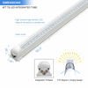 Picture of 10-Pack 8ft LED Shop Light Fixture - 90W T8 Integrated LED Tube Light - 6500K 12000LM V-Shape Linkable - High Output - Clear Cover - Plug and Play - 270 Degree Lighting for Garage, Shop, Barn