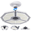 Picture of LED Garage Lights, 140W 18500 Lumens Garage Lighting, 6000K Daylight with Deformable Three Panels Garage Ceiling Light Fixture E26/E27 Triple Glow LED Shop Light for Garage Basement Workshop Warehouse