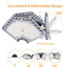 Picture of LED Garage Lights, 140W 18500 Lumens Garage Lighting, 6000K Daylight with Deformable Three Panels Garage Ceiling Light Fixture E26/E27 Triple Glow LED Shop Light for Garage Basement Workshop Warehouse