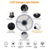 Picture of LED Garage Lights, 140W 18500 Lumens Garage Lighting, 6000K Daylight with Deformable Three Panels Garage Ceiling Light Fixture E26/E27 Triple Glow LED Shop Light for Garage Basement Workshop Warehouse