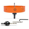 Picture of VIKITON 6 Inch Hole Saw with Arbor for Metal Wood and Plastic Cutting, 152mm Bi-Metal Hole Cutter for Different Project with Smooth and Flat Drilling Edge, Fast Chip Removal, Handy Hole Saw Kit Set