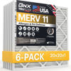 Picture of BNX TruFilter 20x20x1 Air Filter MERV 11 (6-Pack) - MADE IN USA - Allergen Defense Electrostatic Pleated Air Conditioner HVAC AC Furnace Filters for Allergies, Dust, Pet, Smoke, Allergy MPR 1200 FPR 7