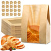 Picture of 50 Pcs Bread Bags for Homemade Bread, Sourdough Paper Bread Bags With Window, 50% Thicker 13.7x8.2x3.7in A Large Bakery Bags Used for Storage Bread Cookies & Snacks, 60 Cute Sealing Stickers With Ties