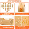 Picture of 50 Pcs Bread Bags for Homemade Bread, Sourdough Paper Bread Bags With Window, 50% Thicker 13.7x8.2x3.7in A Large Bakery Bags Used for Storage Bread Cookies & Snacks, 60 Cute Sealing Stickers With Ties