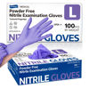 Picture of Supmedic Nitrile Exam Gloves, 3.5 Mil Powder-Free Food Safe Cleaning First Aid Disposable Medical Glove, Purple 100 Pcs (Large)