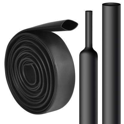Picture of 1/2 Inch Heat Shrink Tubing - 10 Ft 3:1Ratio Waterproof Heat Shrink Tubin - Adhesive Lined,Dual Wall Adhesive Shrinkable Wire Wrap Tube - Black