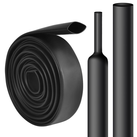 Picture of 1/2 Inch Heat Shrink Tubing - 10 Ft 3:1Ratio Waterproof Heat Shrink Tubin - Adhesive Lined,Dual Wall Adhesive Shrinkable Wire Wrap Tube - Black