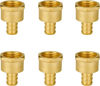 Picture of SUNGATOR 6-Pack 1/2" Pex Female Adapter Fittings, 1/2" PEX to 1/2" Female NPT Fittings, No Lead Brasss, NSF, UPC Certified