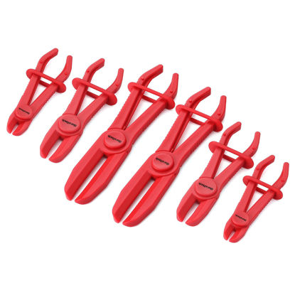 Picture of DURATECH 6-Piece Hose Clamp Set, Pinch Clamp Pliers for Flexible Hoses, Fuel, Gas, Brake & Radiator Lines