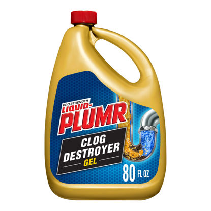 Picture of Liquid-Plumr Pro-Strength Clog Destroyer Gel with PipeGuard, Liquid Drain Cleaner - 80 Ounces (Package May Vary)