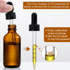 Picture of 2 oz Dark Amber Glass Dropper Bottles with Measurement Dropper, 4 Pack- 60ml Thick Tincture Bottles with Measured Eye Dropper, Leakproof Essential Oils Bottles for Health, Personal Care & Beauty