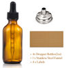 Picture of 2 oz Dark Amber Glass Dropper Bottles with Measurement Dropper, 4 Pack- 60ml Thick Tincture Bottles with Measured Eye Dropper, Leakproof Essential Oils Bottles for Health, Personal Care & Beauty