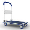 Picture of Upgraded Foldable Push Cart Dolly | 330 lbs. Capacity Moving Platform Hand Truck | Heavy Duty Space Saving Collapsible | Swivel Push Handle Flat Bed Wagon - Blue