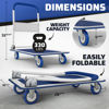 Picture of Upgraded Foldable Push Cart Dolly | 330 lbs. Capacity Moving Platform Hand Truck | Heavy Duty Space Saving Collapsible | Swivel Push Handle Flat Bed Wagon - Blue