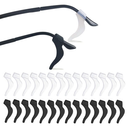 Picture of YINGFENG 20Pairs Glasses Anti-slip Silicone Ear Clip, Glasses Holder With Storage Box, Eyeglass Ear Grips, Safety Eyewear Retainers for Sunglasses Presbyopia Glasses Sports Glasses (10 Black 10 white