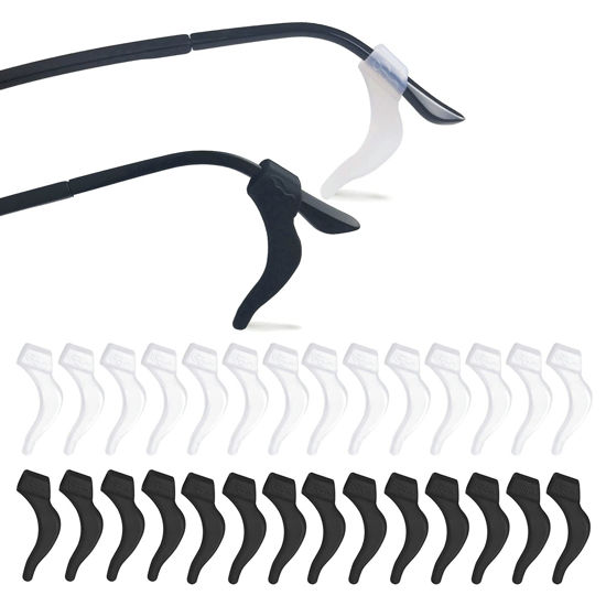 Picture of YINGFENG 20Pairs Glasses Anti-slip Silicone Ear Clip, Glasses Holder With Storage Box, Eyeglass Ear Grips, Safety Eyewear Retainers for Sunglasses Presbyopia Glasses Sports Glasses (10 Black 10 white