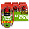 Picture of Scotch Sure Start Packing Tape, Clear, Quiet Unwind and Easy Start, 1.88 in. x 22.2 yd., 6 Tape Rolls with Dispensers