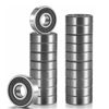 Picture of YAMASO 20 Pcs 608 2RS Ball Bearings - Bearing Steel and Double Rubber Sealed Miniature Deep Groove Ball Bearings (8mm x 22mm x 7mm)