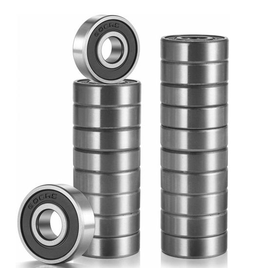Picture of YAMASO 20 Pcs 608 2RS Ball Bearings - Bearing Steel and Double Rubber Sealed Miniature Deep Groove Ball Bearings (8mm x 22mm x 7mm)