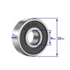 Picture of YAMASO 20 Pcs 608 2RS Ball Bearings - Bearing Steel and Double Rubber Sealed Miniature Deep Groove Ball Bearings (8mm x 22mm x 7mm)
