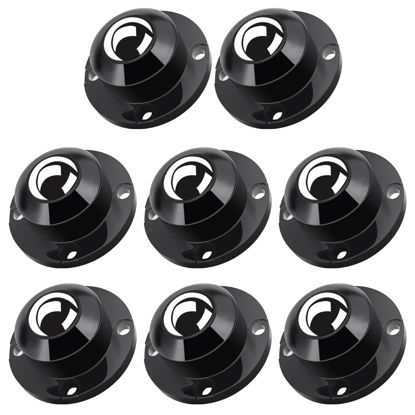 Picture of Self Adhesive Caster Wheels, Appliance Rollers for Kitchen Appliances, 1 Inch Swivel Steel Universal Wheel Appliance Sliders, 28 LBS Load Capacity Per Wheel Low Profile Roller (8 PCS, Black)