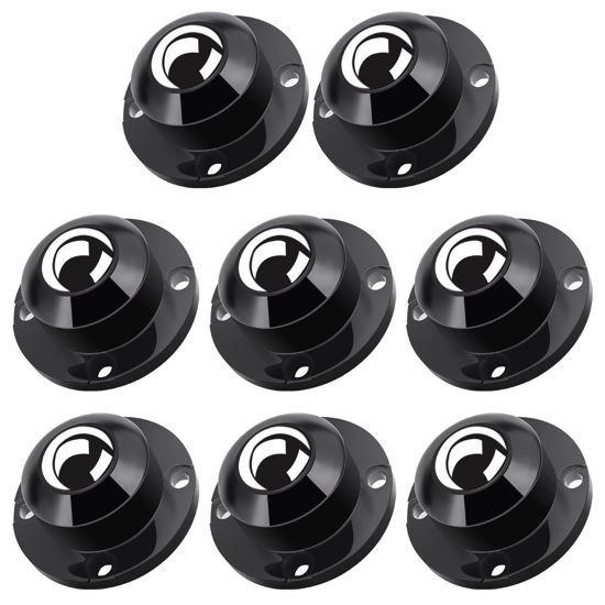 Picture of Self Adhesive Caster Wheels, Appliance Rollers for Kitchen Appliances, 1 Inch Swivel Steel Universal Wheel Appliance Sliders, 28 LBS Load Capacity Per Wheel Low Profile Roller (8 PCS, Black)
