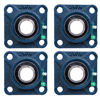 Picture of Jeremywell UCF201-8 Pillow Block Bearing (4 Pack), 1/2 inch Bore, 4-Bolt Flange Mounted, Solid Base, Self-Alignment, Square