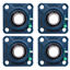 Picture of Jeremywell UCF201-8 Pillow Block Bearing (4 Pack), 1/2 inch Bore, 4-Bolt Flange Mounted, Solid Base, Self-Alignment, Square