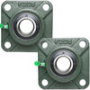 Picture of 2 Pack UCF205-16 Pillow Block Bearing - Square Flange Mounted Pillow Block Bearings - Bearing Steel Bearings with 1" Bore - Self Alignment, Solid Cast Iron Base